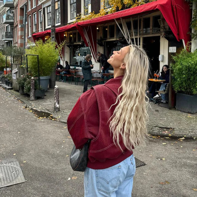 Faye™ - Veste en Cuir Oversized
