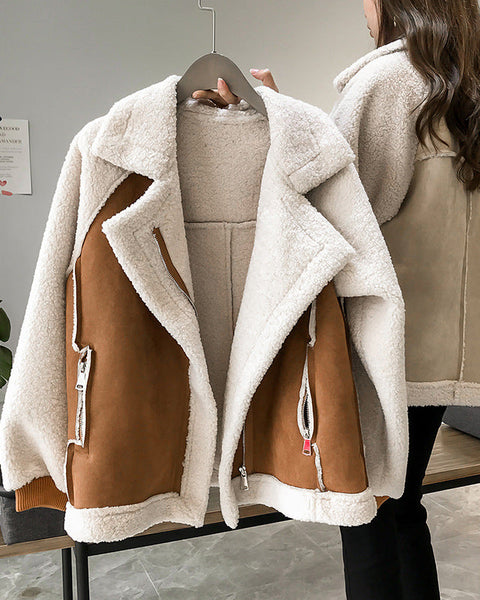 Zara | Stylish Faux Shearling Zip-Up Jacket