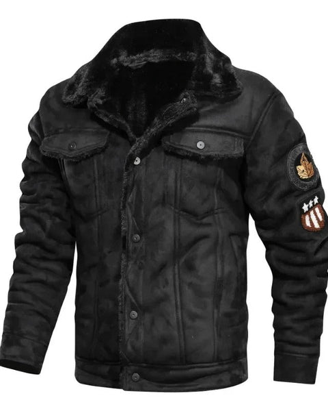Veste en Cuir en Fleece Élegante et Chaude