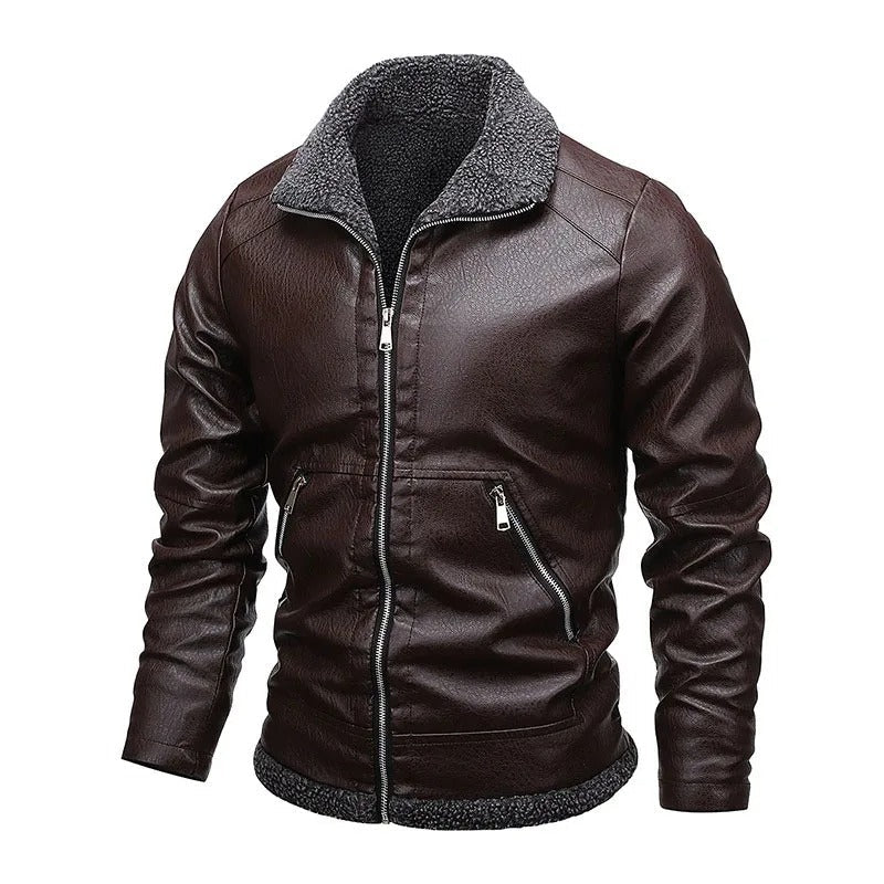 Veste en cuir molletonné Elegant