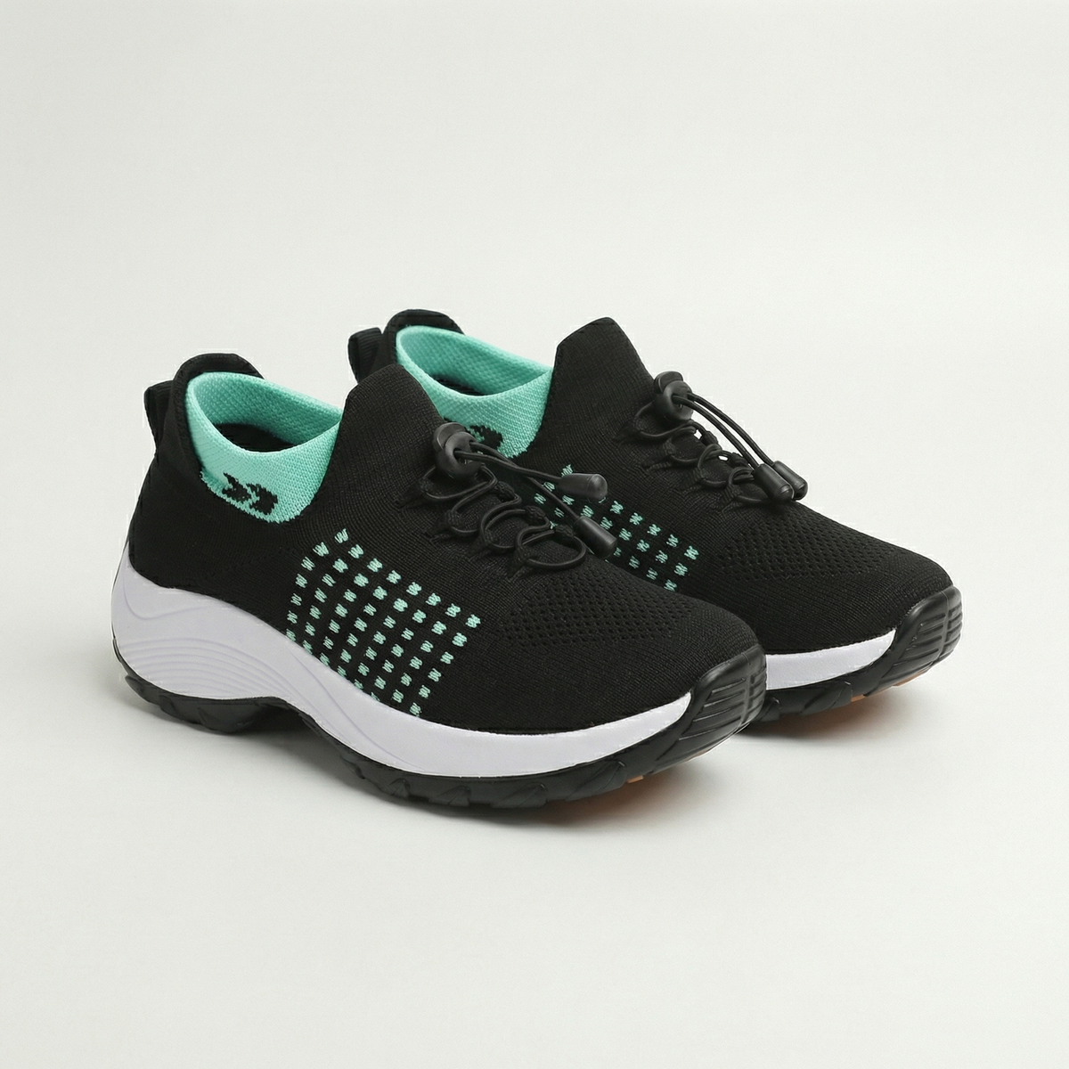 Ambulo Orthopaedic Shoes Knit Fabric - Green Black