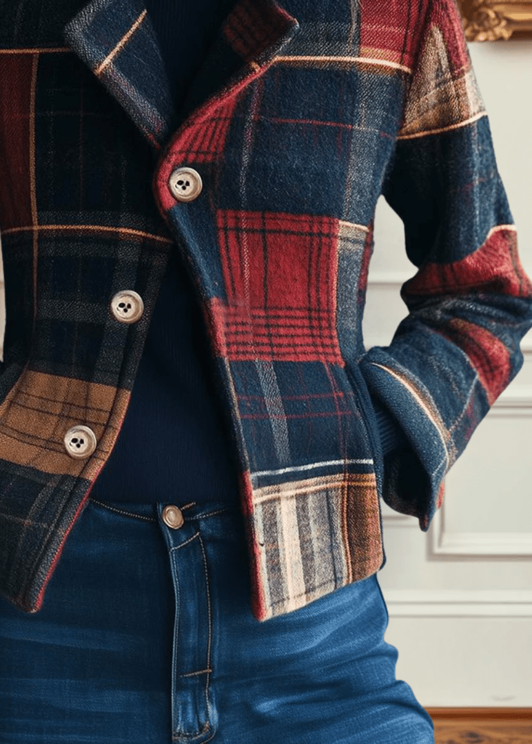 NATALIE | VESTE EN LAINE À CARREAUX CLASSIQUE