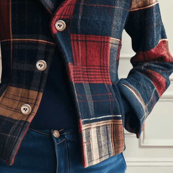 NATALIE | VESTE EN LAINE À CARREAUX CLASSIQUE