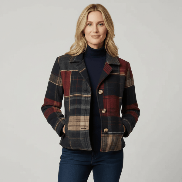 NATALIE | VESTE EN LAINE À CARREAUX CLASSIQUE