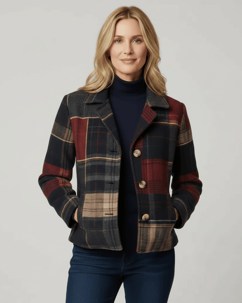 NATALIE | VESTE EN LAINE À CARREAUX CLASSIQUE
