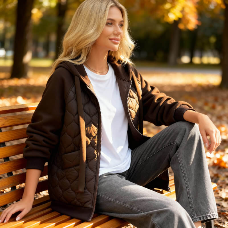 NATALIE | VESTE À CAPUCHE MATELASSÉE