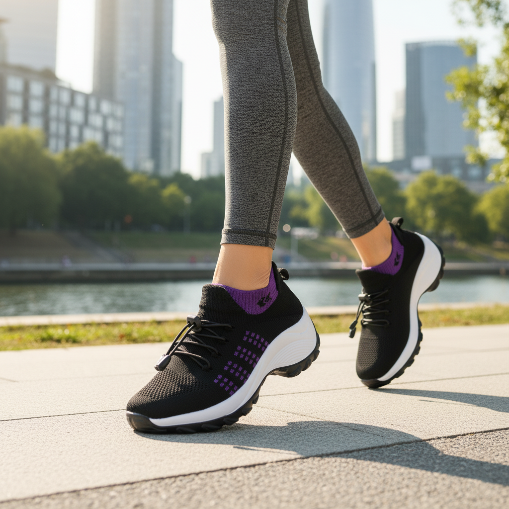 Ambulo Orthopaedic Shoes Knitted Fabric - Purple Black