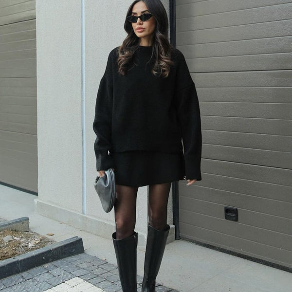 Esme |  A cozy sweater and a flowy flattering skirt