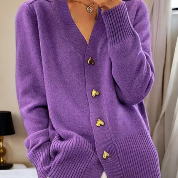 Chasie | Cardigan Élégant à Boutons en Forme de Cœur