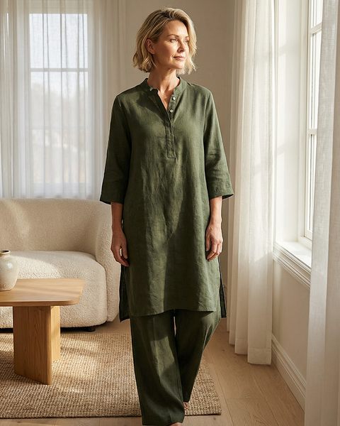 Melissa | Ensemble composé d'un haut unicolore et d'un pantalon ample