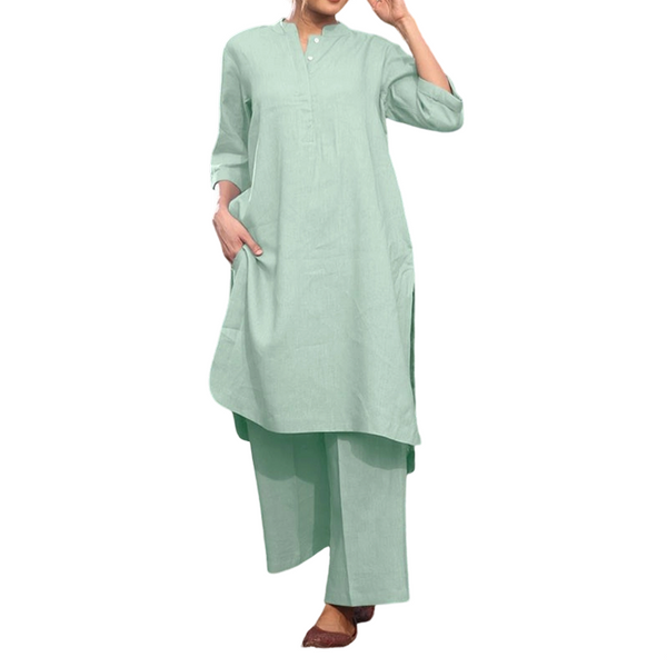 Melissa | Ensemble composé d'un haut unicolore et d'un pantalon ample