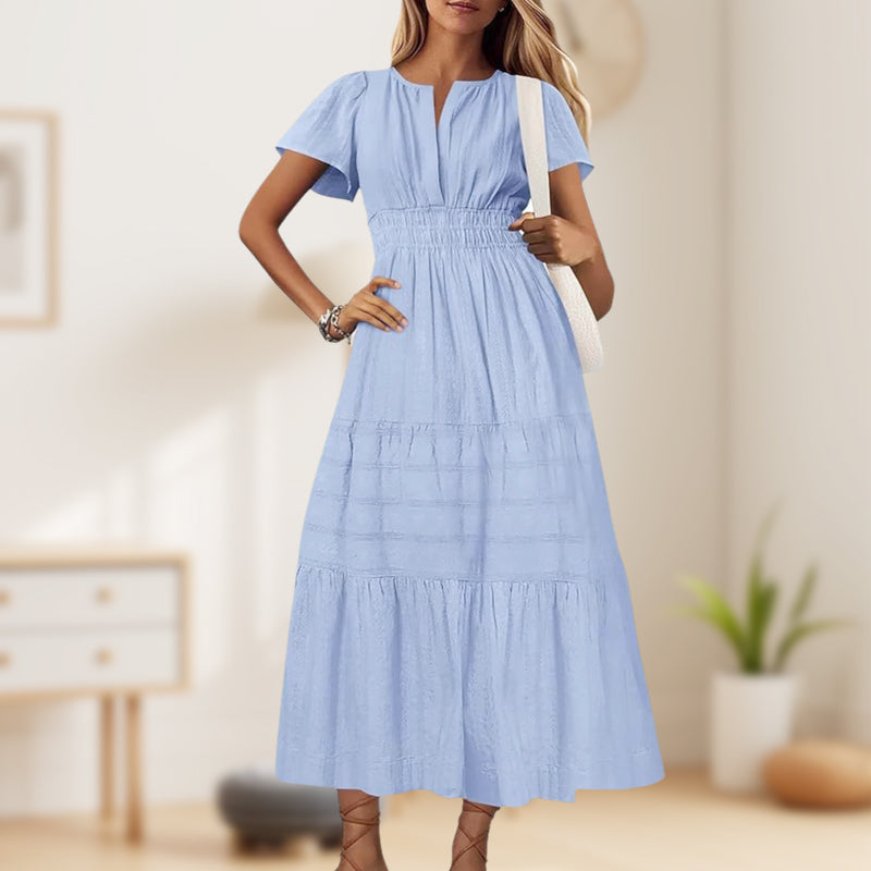 Marie - Women's Boho Chic Smocked Waist Maxi Dress