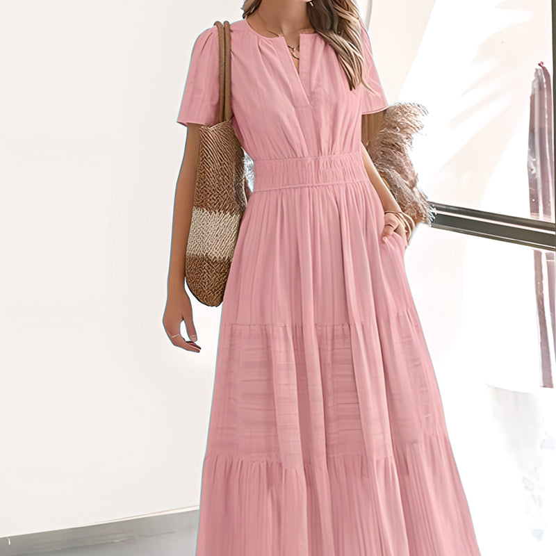 Marie - Women's Boho Chic Smocked Waist Maxi Dress