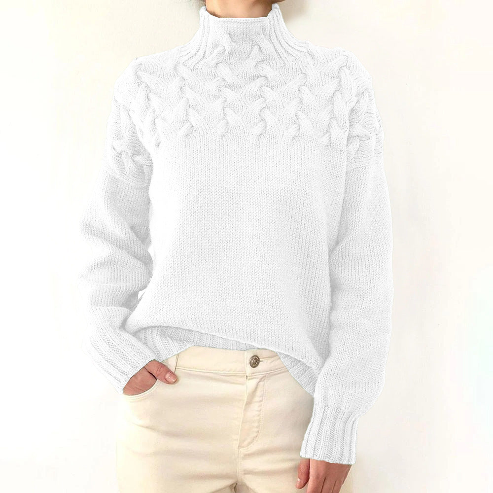 Elena | Pull Col Roulé Tricoté Chaud