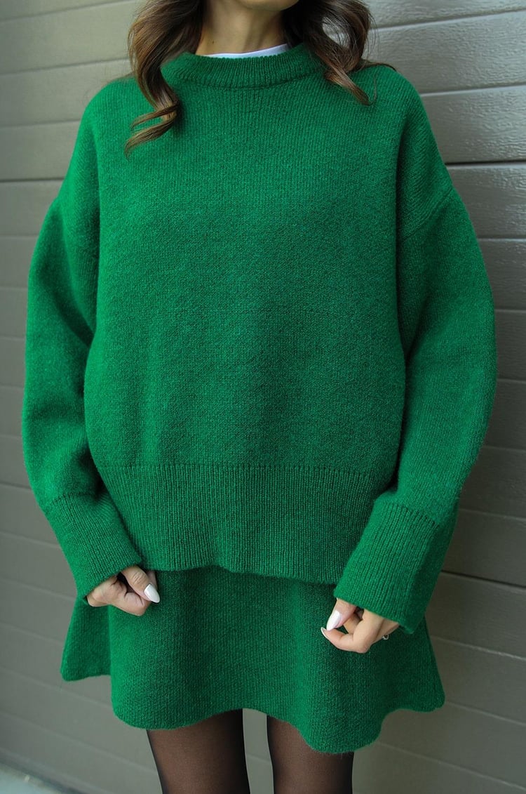 Esme |  A cozy sweater and a flowy flattering skirt