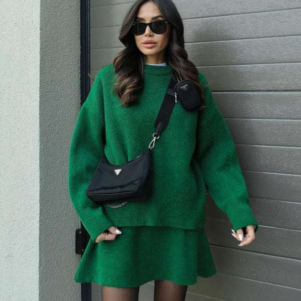 Esme |  A cozy sweater and a flowy flattering skirt