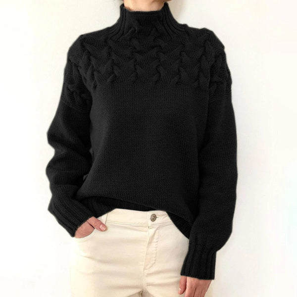 Elena | Pull Col Roulé Tricoté Chaud